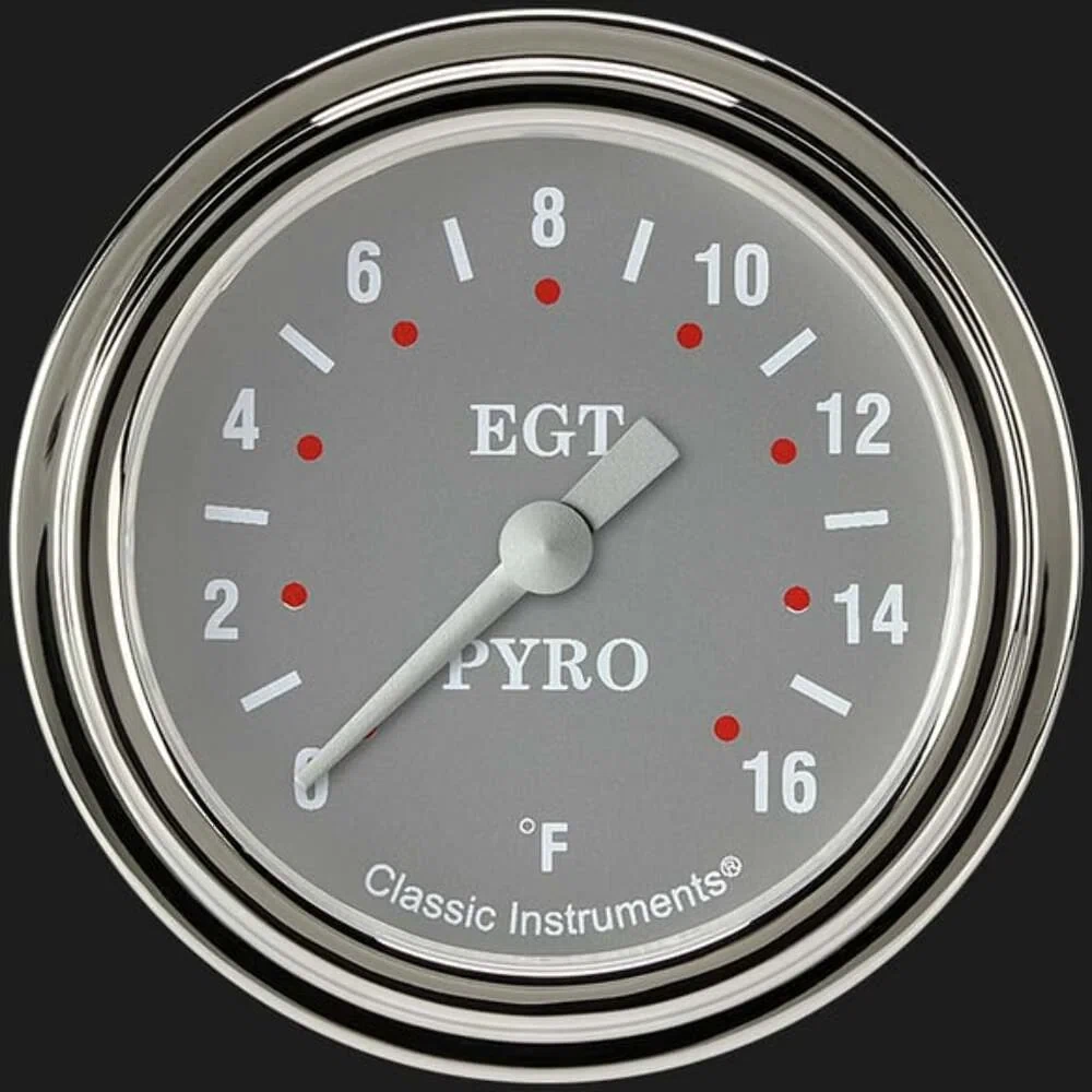 Silver Gray 2 5_8_ Exhaust Gas Temp. Gauge SG398SLF